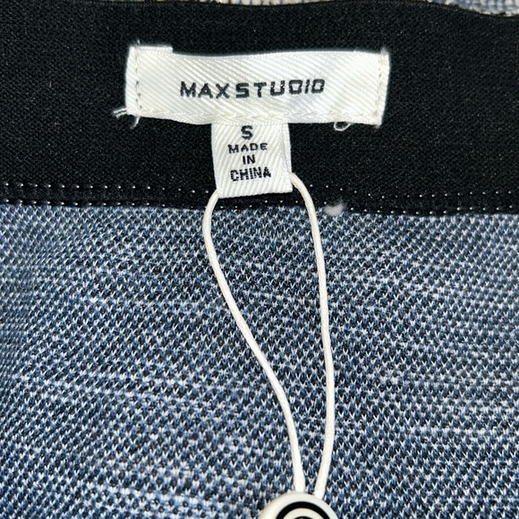 Max studio navy tweed faux wrap mini skirt - Picture 3 of 5